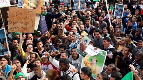 Tripoli - Pro Gaddafi supporters gathered in Green Square
