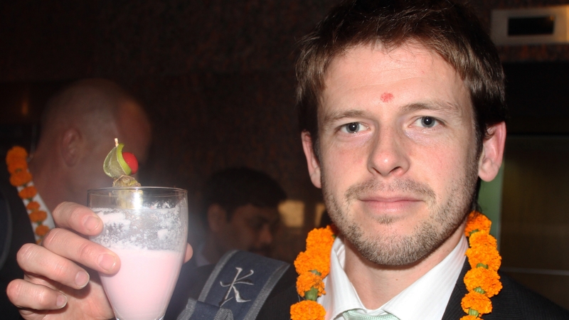 Ed Joyce enjoying the Indian hospitality