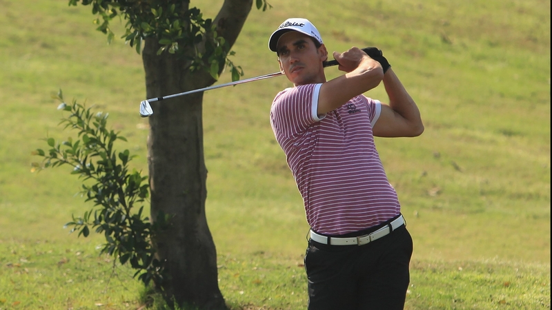 Rafael Cabrera-Bello in action at The DLF Golf and Country Club