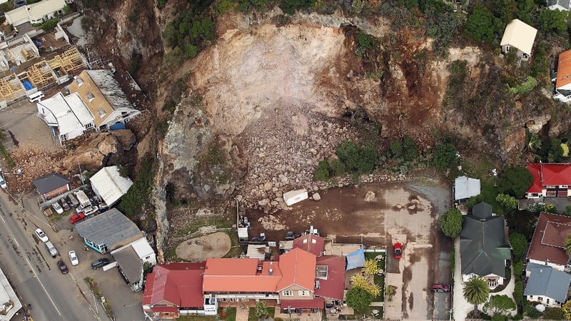 Earthquake caused landslides and destroyed buildings