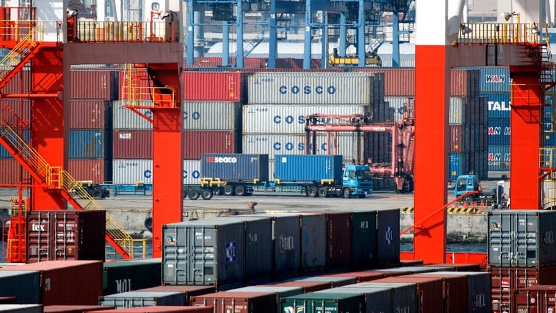 Chinese exports rose 4.3% in December, slowing from a rate of 12.7% in November