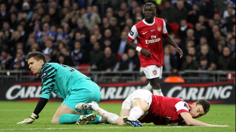 Barcary Sagna surveys the damage caused by the calamitous duo of Wojciech Szczesny and Laurent Koscielny