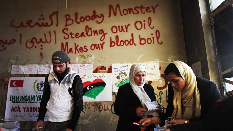 Benghazi - Artists work on revolutionary posters