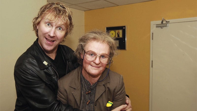 Jason Byrne with past Amanda Brunker