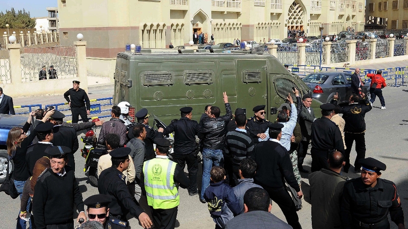 Cairo - Habib al-Adly arrives at court