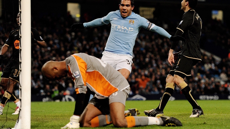 Ali Al Habsi of Wigan Athletic reacts to his blunder