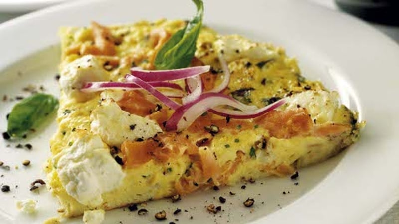 Smoked Salmon and Cream Cheese Frittata