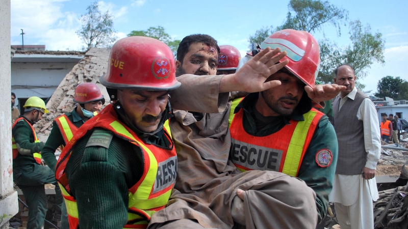 Faisalabad - Bomb set off gas cylinders causing a big explosion