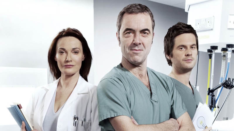 Tom Riley (right) with fellow Monroe stars Sarah Parish and James Nesbitt