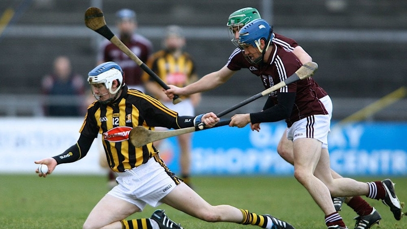 TJ Reid of Kilkenny tries to break clear of David Burke in Salthill