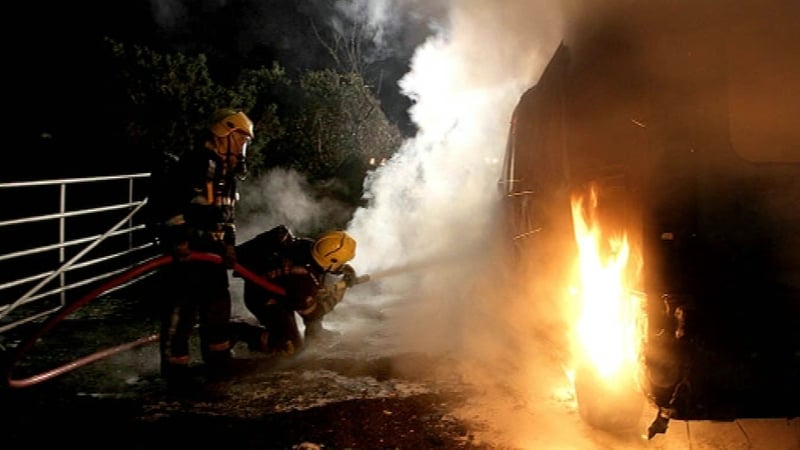 Van set on fire (Pic: Garry O'Neill)