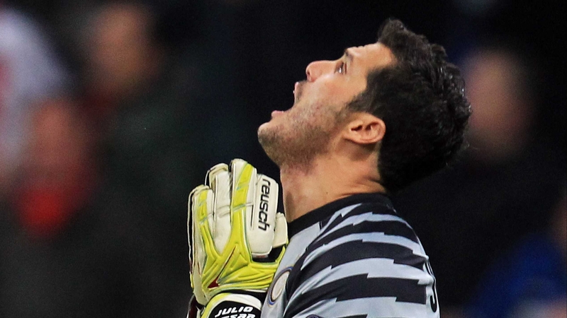 Inter Milan goalkeeper Julio Cesar during the epic encounter