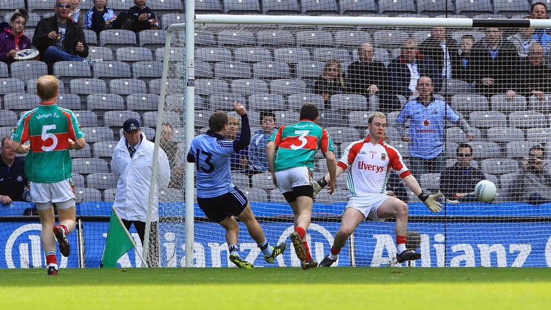Tomas Quinn scores the opening goal of the game in Croke Park