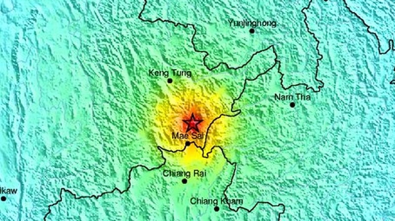 Earthquake - 'Shake map' from US Geological Survey