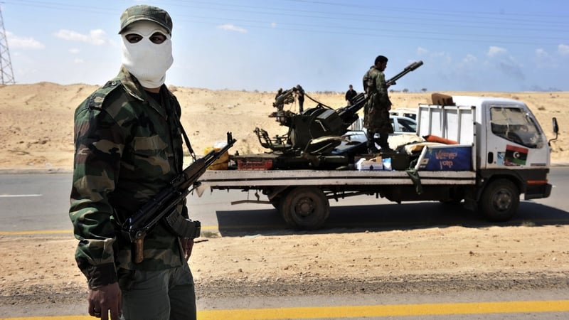 Libya - Rebels fighting in town of Ajdabiyah