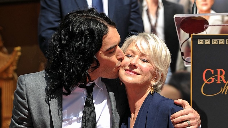 Brand, Mirren - Russell with his 'Arthur' co-star Helen