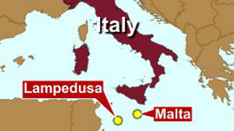 Lampedusa - 6,000 migrants living in makeshift camps