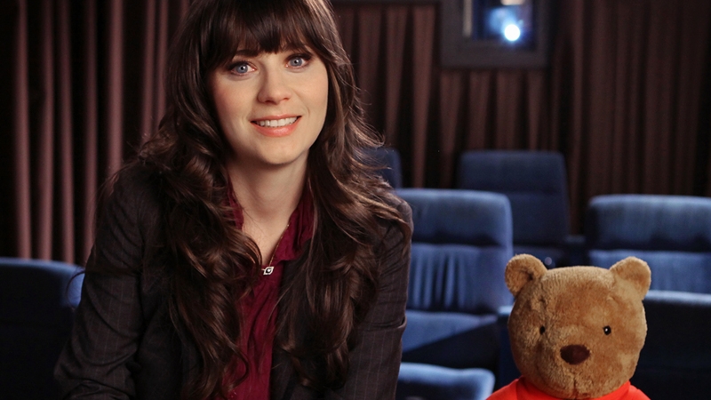 Zooey Deschanel and Winnie the Pooh