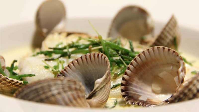 Pan Seared Brill with Samphire and Cockles: Marty Morrissey