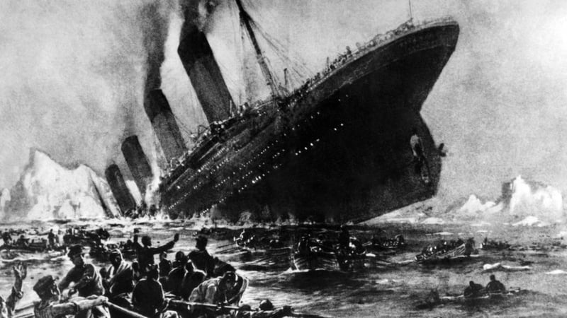 An undated artist's impression of the sinking of the Titanic