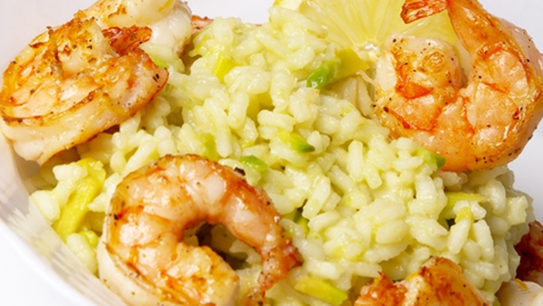 Rack of Prawns, Wild Garlic Risotto with Wild Garl