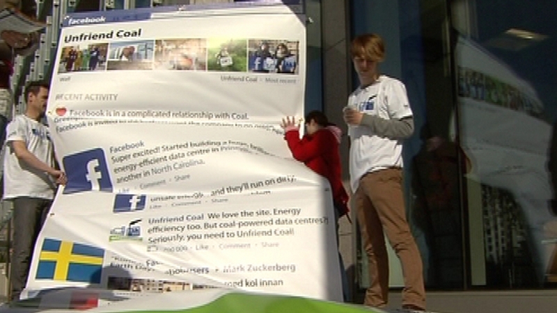 Dublin - Greenpeace protest outside Facebook office