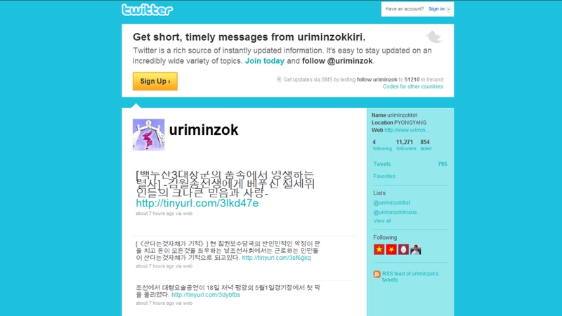 North Korea - Account was set-up last year