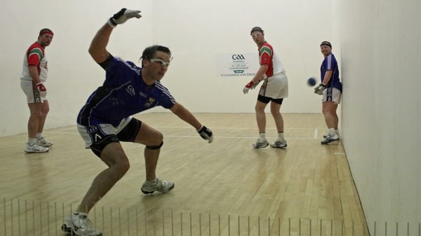 Paul Brady - In action in last year's All-Ireland 40x20 Senior Doubles Championship final