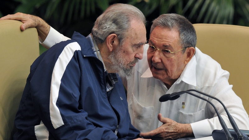 Fidel Castro is seen here with brother Raul