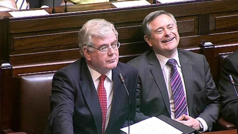 Eamon Gilmore (L) has backed his former colleague Brendan Howlin to be success as Labour leader