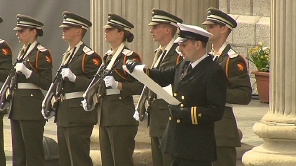 Ceremony - Lt Paul O'Brien reads the Proclamation