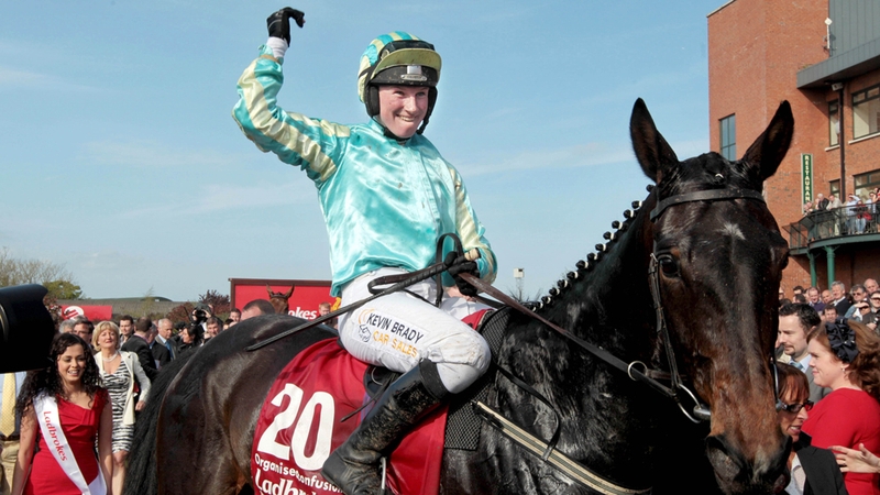 Nina Carberry pictured celebrating her Irish Grand National win on Organisedconfusion