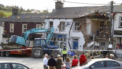 Tinahely - ATM pulled out of the wall this morning (Pic: Michael Kelly)