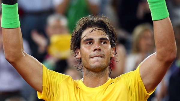 Rafael Nadal - Celebrates his win over Roger Federer