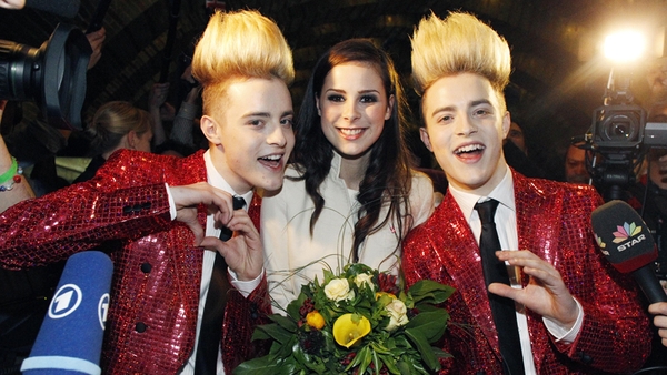 Jedward pictured here with Lena