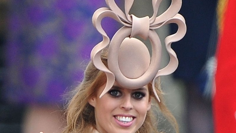 Beatrice wore a Philip Treacy design to the wedding of Kate Middleton and Prince William
