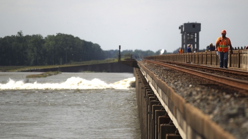 Mississippi River - The Morganza Spillway is opened