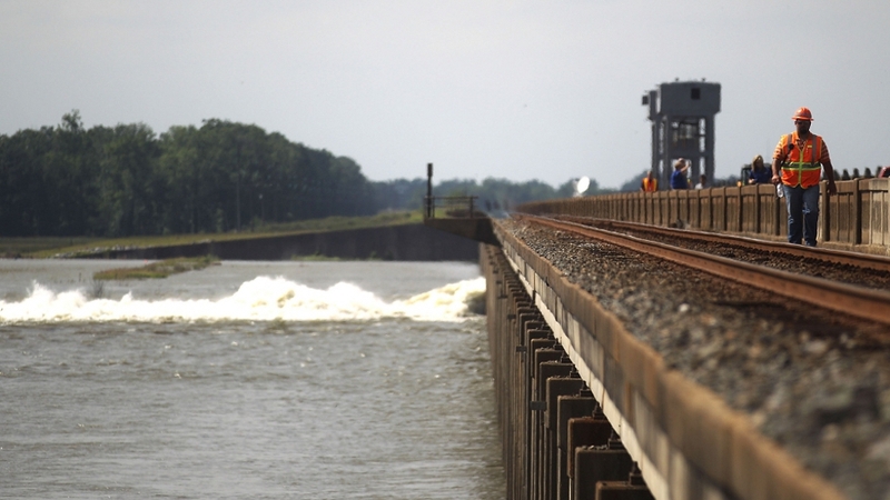 Mississippi River - The Morganza Spillway is opened