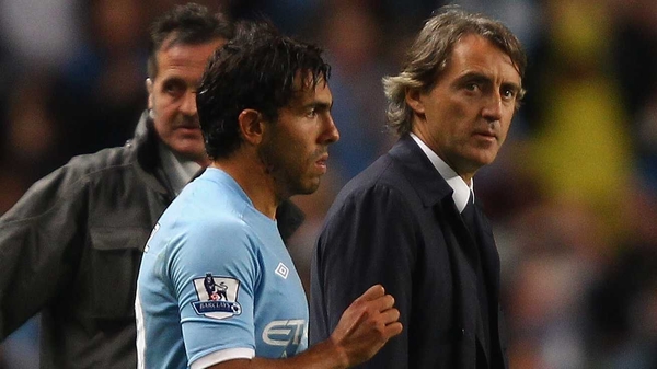Carlos Tevez refused to play for Roberto Mancini tonight