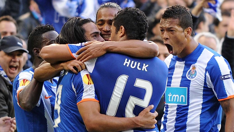 Porto - Celebrate Falcao's first-half goal