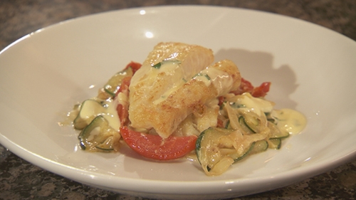 Martin Shanahan's Whiting with Courgette and Sun-dried Tomatoes