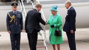 Taoiseach Enda Kenny welcomes the queen to Ireland on a State visit in May 2011