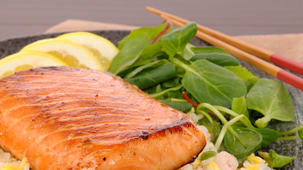 Teriyaki Salmon with Noodles and a Peanut Dressing