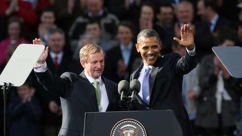 Enda Kenny introduced Barack Obama on stage