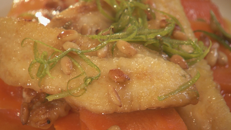 Martin Shanahan's Gurnard with Glazed Carrots, Lime Butter and Toasted Pine Nuts