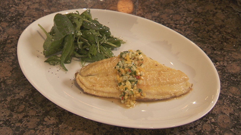 Martin Shanahan's Lemon Sole with Mango and Cucumber Salsa
