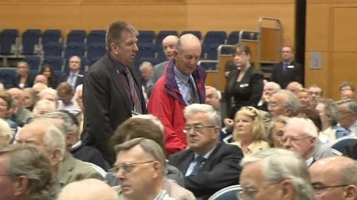 Bank of Ireland AGM - Eggs thrown by one shareholder