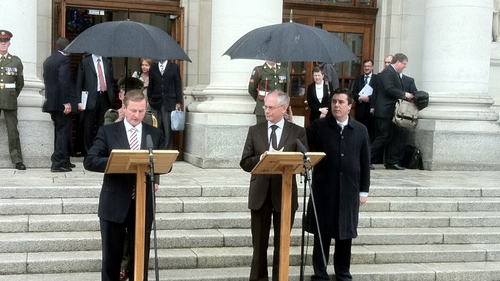 Enda Kenny and Herman Van Rompuy - Spoke outside Government Buildings