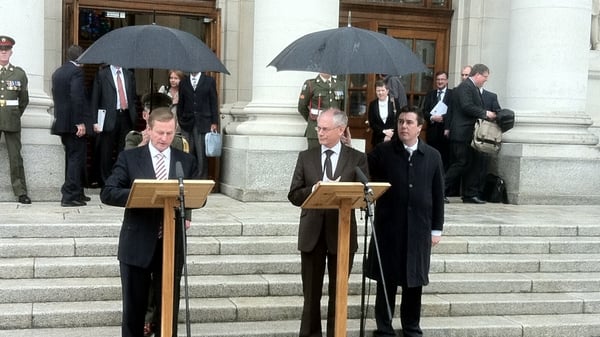 Enda Kenny and Herman Van Rompuy - Spoke outside Government Buildings