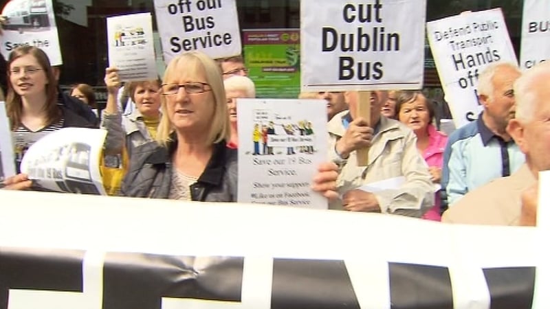 Protestors - Rally at Dublin Bus HQ